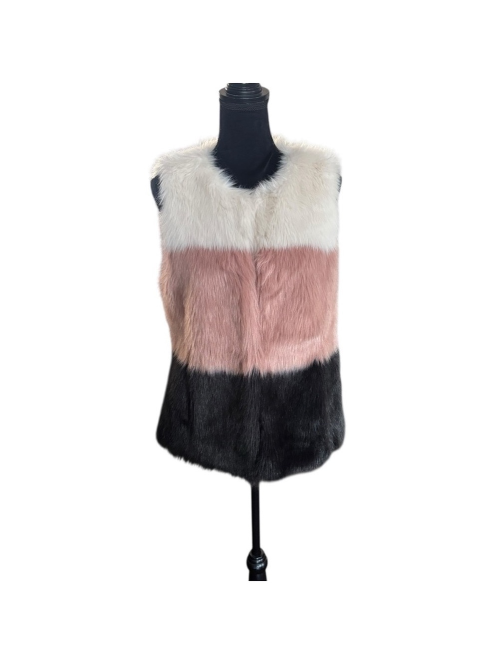 Marc New York Andrew Marc color block faux fur bohemian Y2K hippie vest medium - Picture 3 of 11